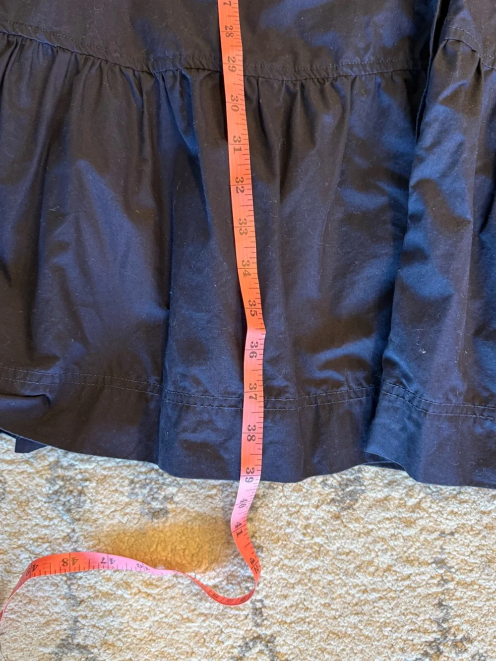 Navy Shirt Puff Sleeve Shirt Dress - Picture 4 of 4